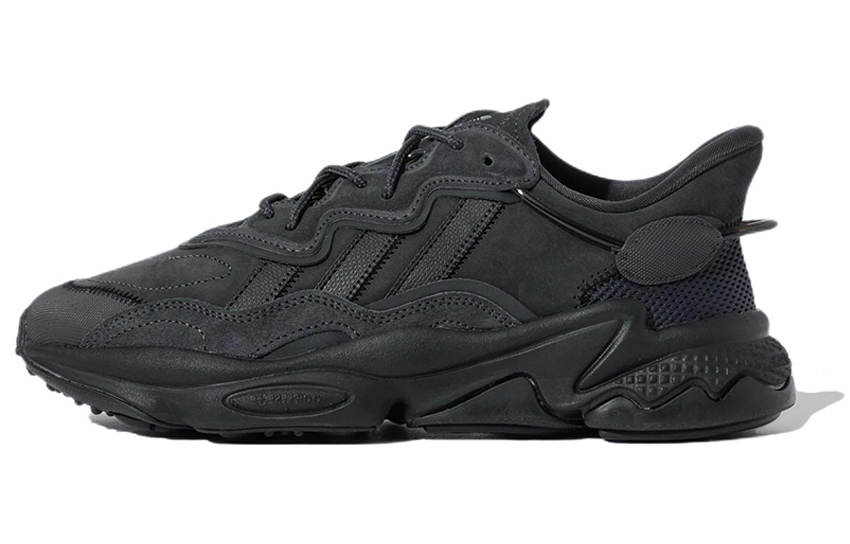 Adidas Originals Ozweego Fabric Cushioning Abrasion Resistant Breathable Low top Running Shoes Unisex Dark Gray