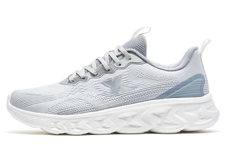 XTEP Casual Fabric Slip Resistant, Abrasion Resistant, Breathable Low top Running Shoes Men's Ash Gray