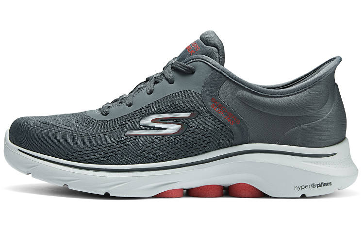 Skechers GO WALK 7 Fabric Cushioning Abrasion Resistant Cushioning, Wear Resistant Low top Running Shoes Men's Gray Red