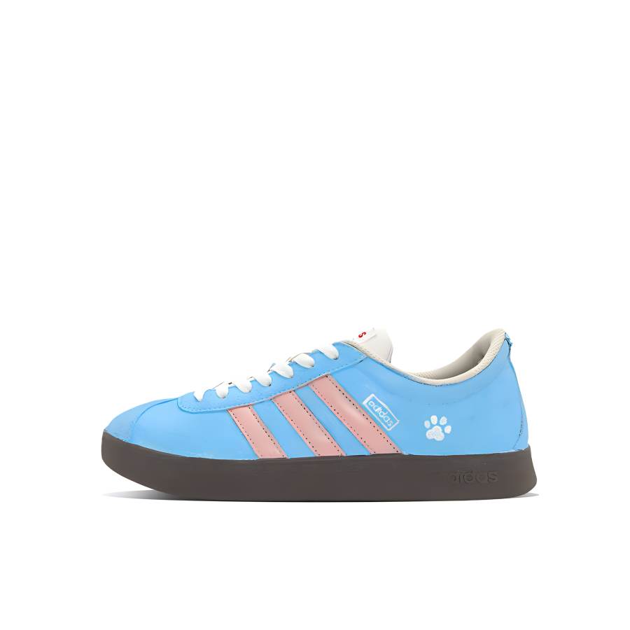 Adidas Adidas VL COURT 2.0 Blue Pink Cat Scratching Abrasion Resistant Abrasion Resistant Low top Skateboard Shoes Women's
