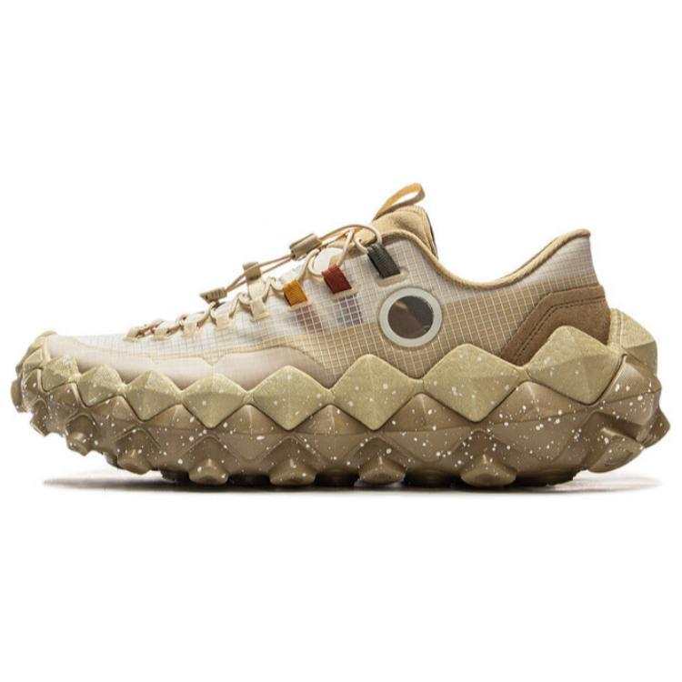 Li-Ning Li Ning Cushioning Slip Resistant Abrasion Resistant Low top Casual Shoes Unisex Beige Brown