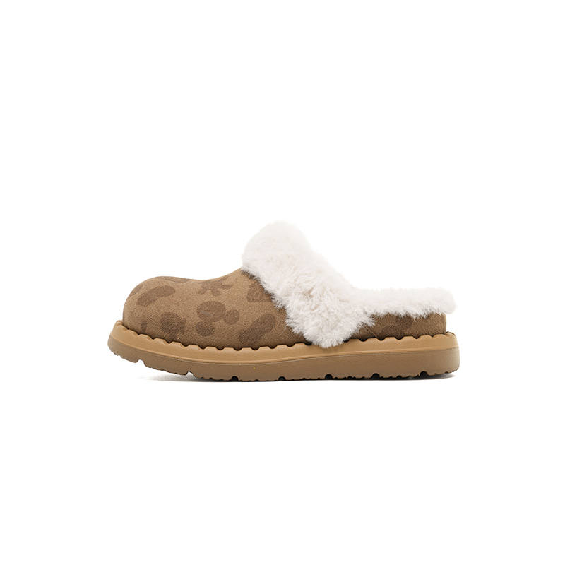 OLD ORDER Disney x OLD ORDER Fuzzy Abrasion Resistant Slip Resistant Closed Toe Slippers Unisex Brown