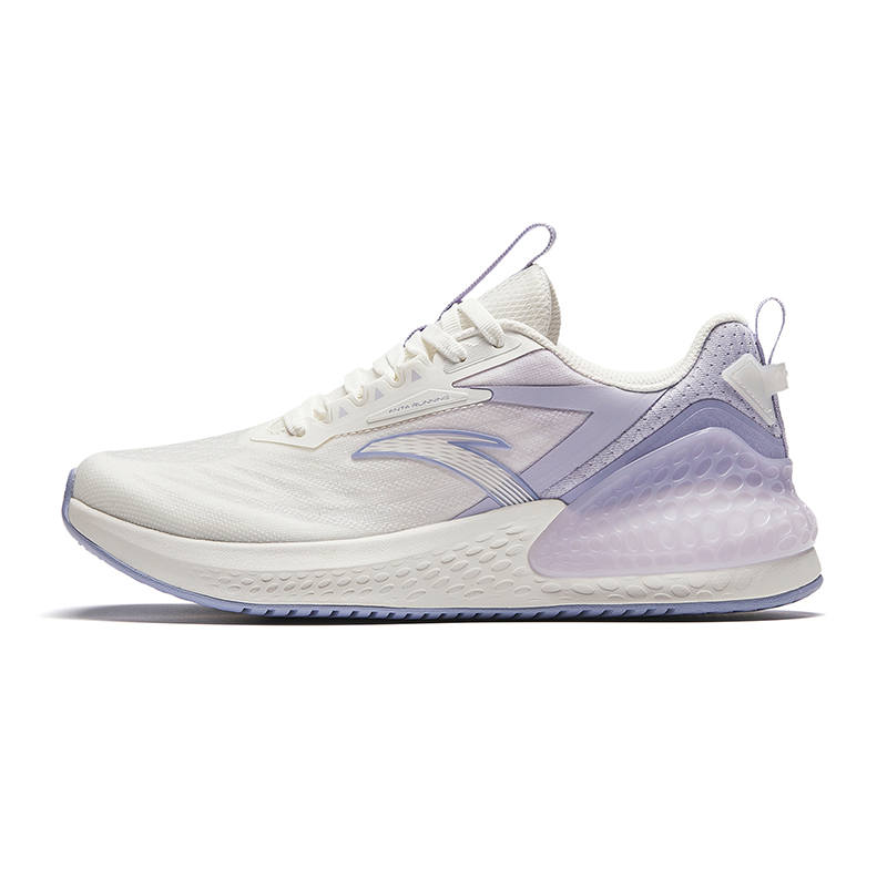 Anta C37+ Cushioning Abrasion Resistant Breathable Height Increasing Low top Casual Running Shoes Women's White Purple