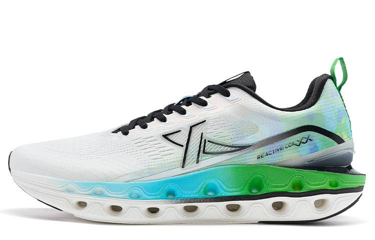 XTEP Running Shoes Men's Low Top Sail White/Scallion Green/Sky Blue