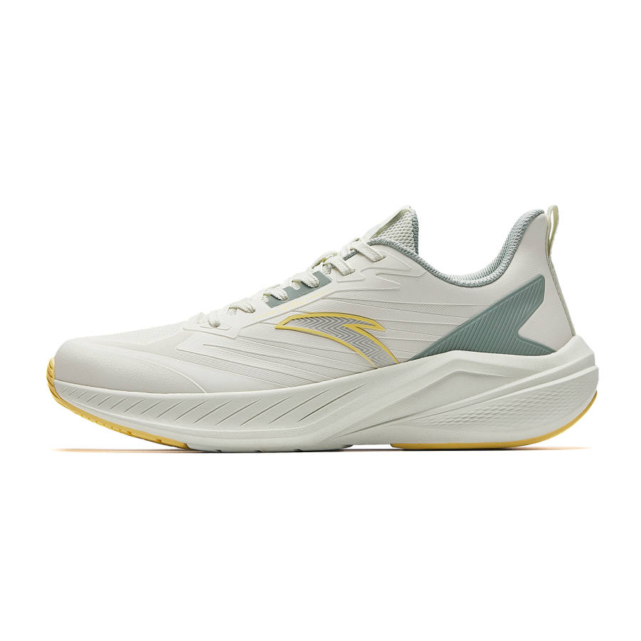 Anta Yunju Fabric Cushioning Lightweight Cushioning Lightweight Low top Running Shoes Men's White Green Yellow