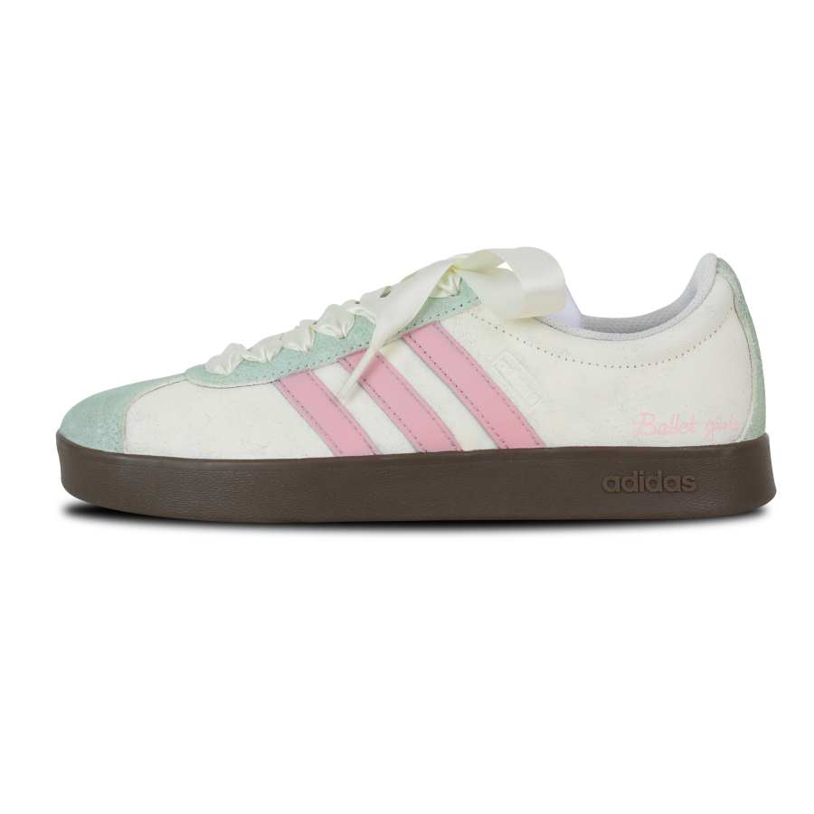 Adidas Neo Vl Court Spring Ballet Suede Slip Resistant Cushioning Abrasion Resistant Low top Skateboard Shoes Unisex