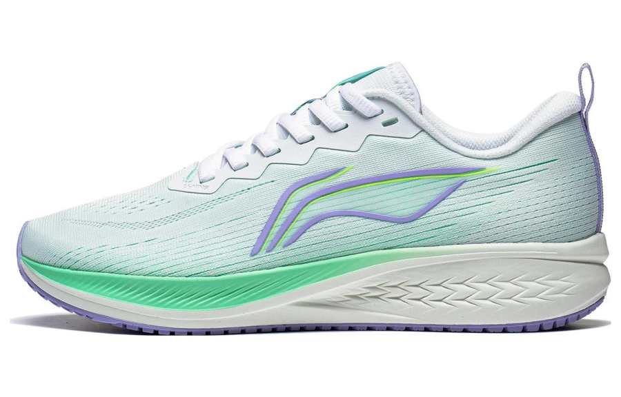 Li-Ning Li Ning Red Hare 6 Slip Resistant Abrasion Resistant Low top Sprint Running Shoes Women's White Green Purple