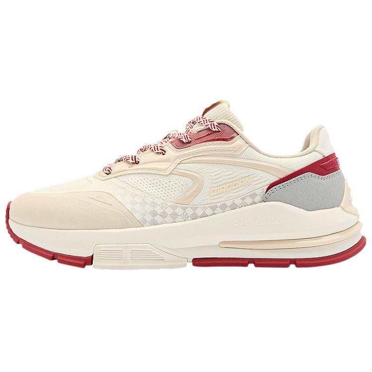 QIAODAN Lightweight Height Increasing Rebound Low top Casual Shoes Women's White Red