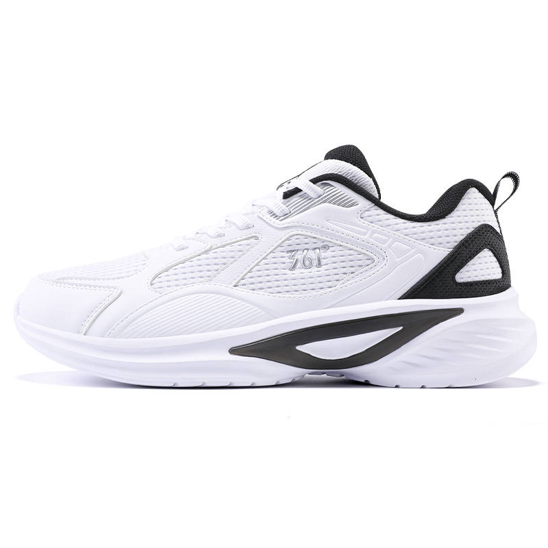 361° Wear resistant And Lightweight Low top Casual Running Shoes Men's White Black