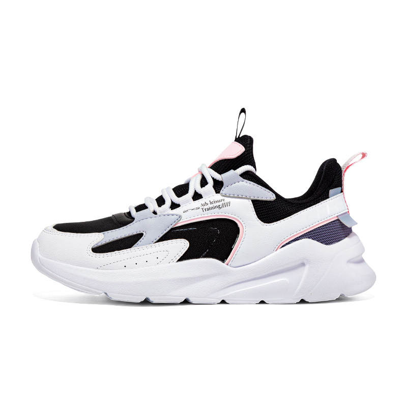 Erke Abrasion Resistant Breathable Low top Casual Running Shoes Women's Black White
