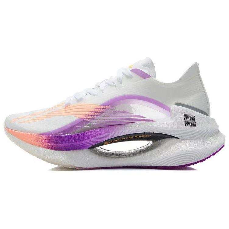 Li-Ning Li Ning Shadow Fabric Cushioning Slip Resistant Abrasion Resistant Low top Running Shoes Women's White Purple