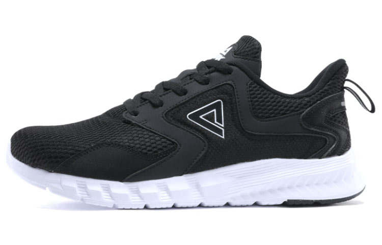 PEAK PEAK Mesh Leather, Textile Breathable Low top Running Shoes Men's Black