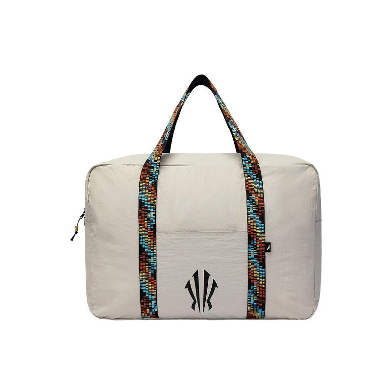 Anta Basketball Collection Nylon With Denim And PU Handbag Unisex Gravel Gray