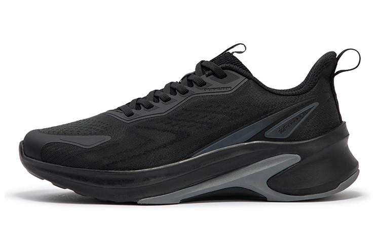 361° Sharp Tooth Cushioning Slip Resistant Abrasion Resistant Breathable Low top Running Shoes Men's Black Gray