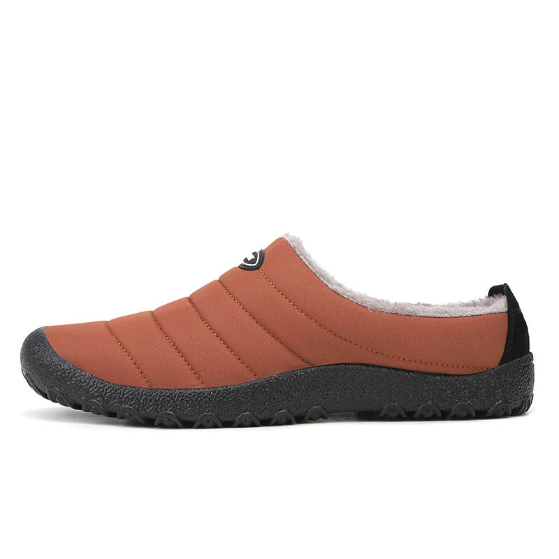 Leyang Leyang Fleece Lined Comfortable Closed Toe Slippers Unisex Light Coffee
