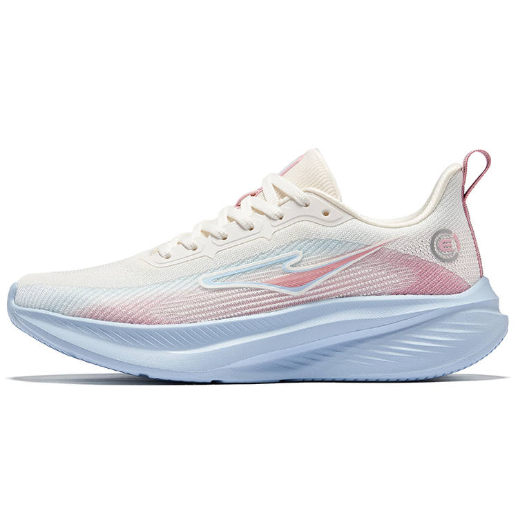 Erke Thunderclap Low top Qidan Technology Casual Training Running Shoes Women's White Blue Pink