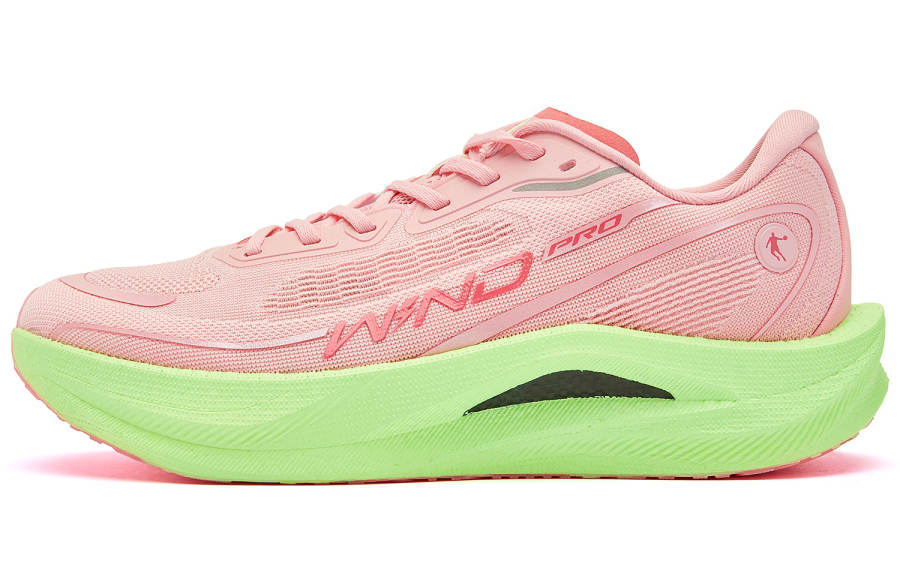 QIAODAN Strong Wind 2.0 PRO Low top Marathon Sprint Racing Running Shoes Men's Honeydew Pink Cyan