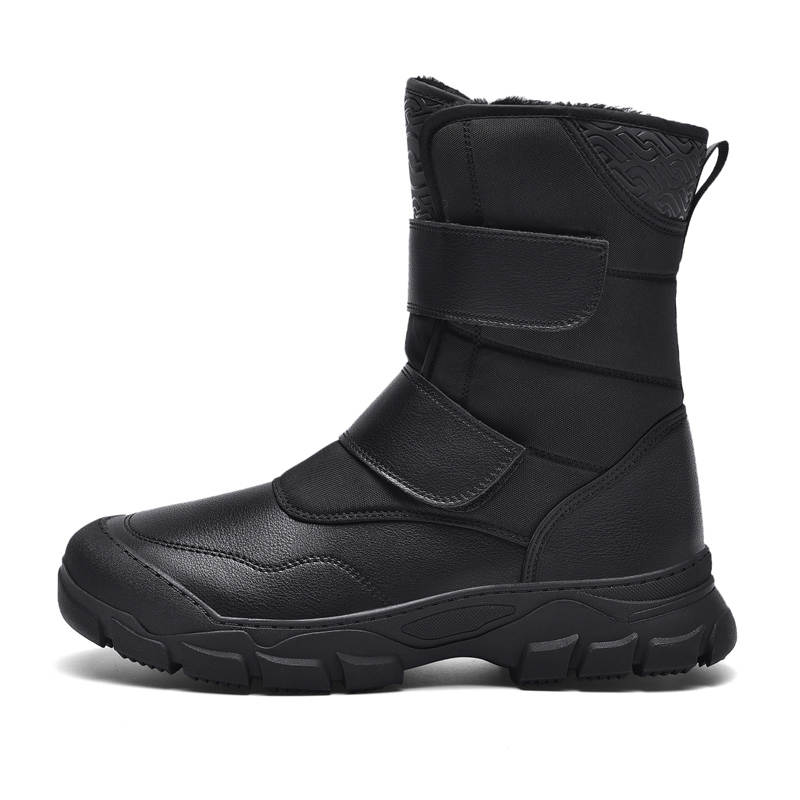 YIJIABAO Thermal Waterproof Crew Outdoor Boots Men's Black