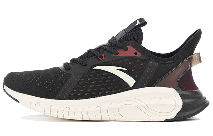 Anta Mesh Breathable Abrasion Resistant Breathable And Wear resistant Low top Running Shoes Men's Black