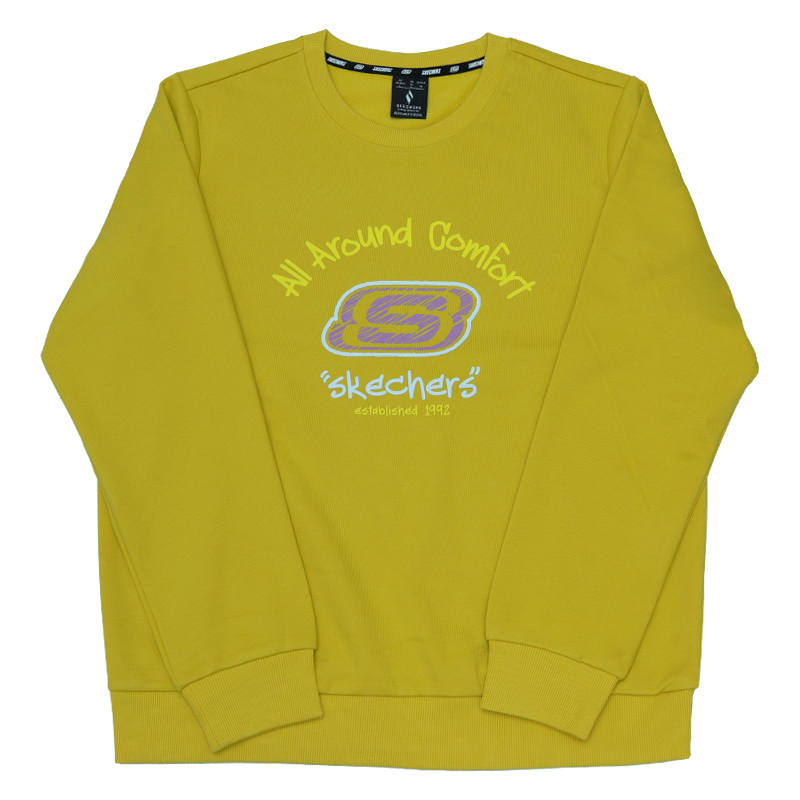 Skechers Sweatshirts Unisex Bamboo Yellow Crew Neck Moderate