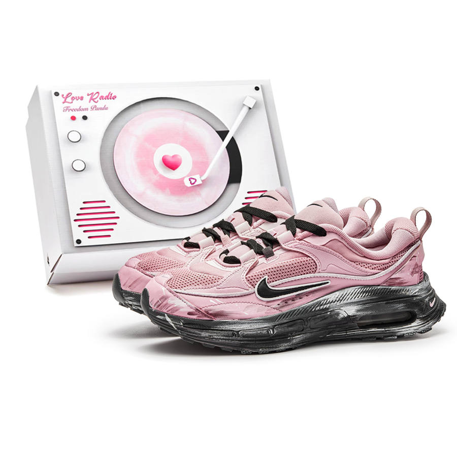 Nike Nike Air Max Bliss Leather Abrasion Resistant Abrasion Resistant Low top Running Shoes Women's Pink Black