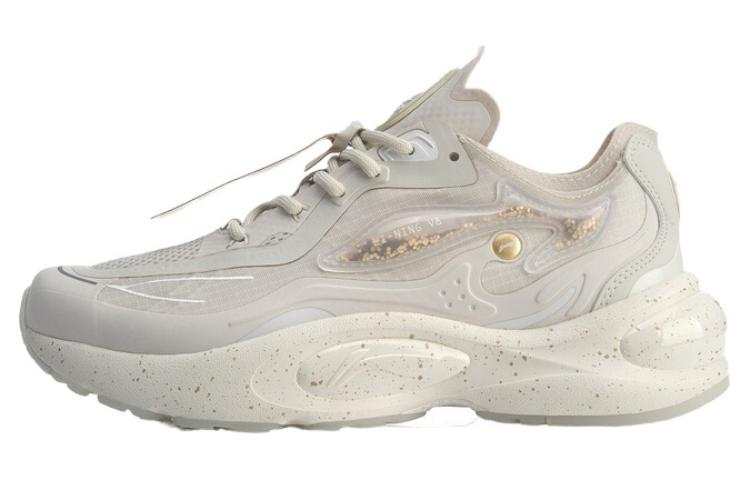 Li-Ning Li Ning V8 1.5 Fabric Slip Resistant, Abrasion Resistant, Lightweight Low top Running Shoes Women's White Gold