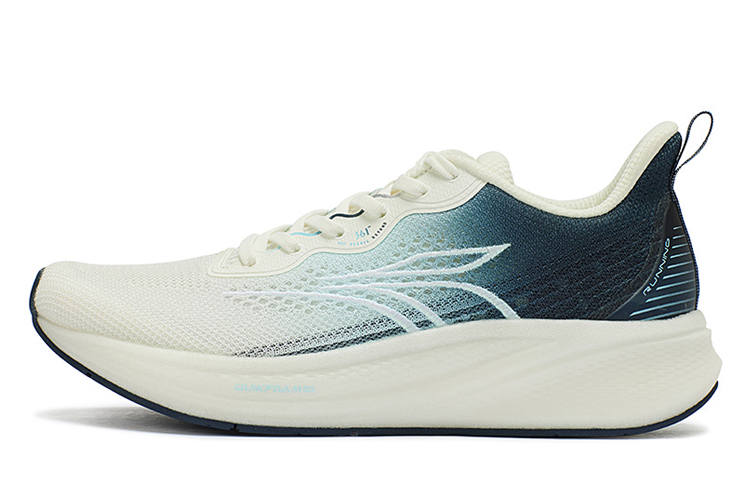 361° QU!KFOAM Cushioning Abrasion Resistant Breathable Low top Running Shoes Men's White Blue