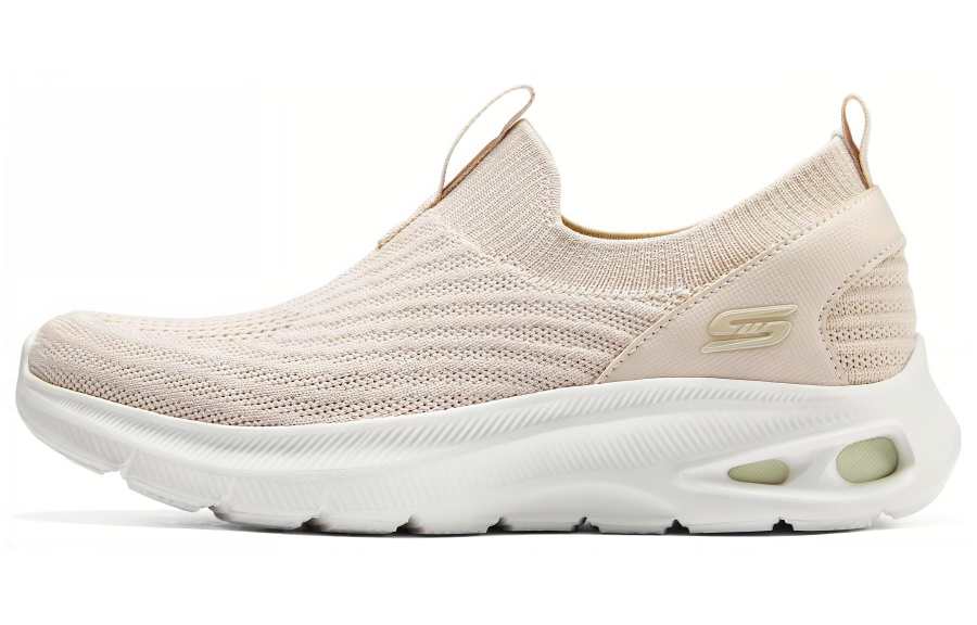 Skechers BOBS UNITY Synthetic Leather Support Coverage Low top Casual Sprint Running Shoes Women's Beige