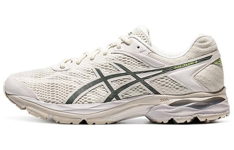 ASICS Gel Flux 4 Textile, Synthetic Leather Abrasion Resistant Breathable Low top Running Shoes Men's White Navy Blue