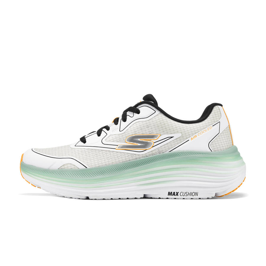 Skechers Max Cushioning Abrasion Resistant, Breathable, Slip Resistant Low top Running Shoes Men's White