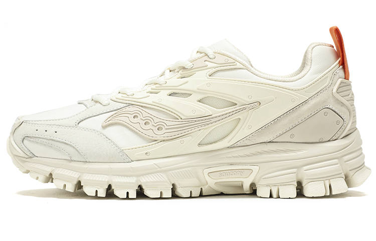 Saucony Textile, Leather Slip Resistant Abrasion Resistant Low top Running Shoes Unisex White