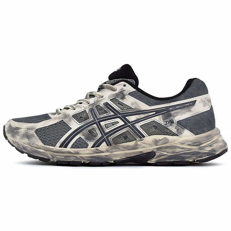 Asics Gel Contend 4 Slip Resistant, Abrasion Resistant, Breathable Low top Casual Running Shoes Men's Black Gray