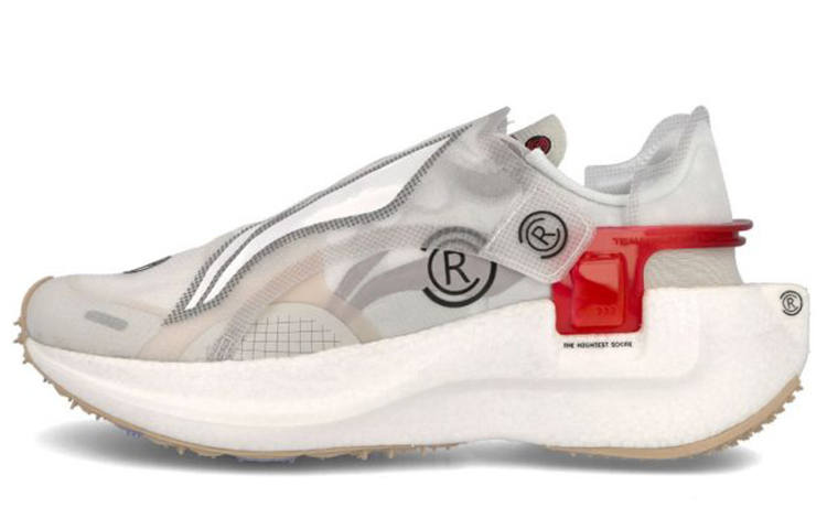 Li-Ning Li Ning Paris Fashion Week Slip Resistant, Abrasion Resistant, Breathable Low top Running Shoes Unisex White Gray