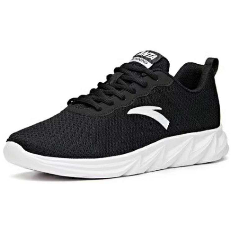 Anta Fabric Low top Casual Running Shoes Men's Black White