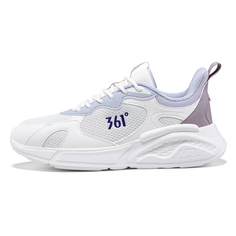 361° Slip Resistant And Breathable Low top Sprint Running Shoes Women's White Purple
