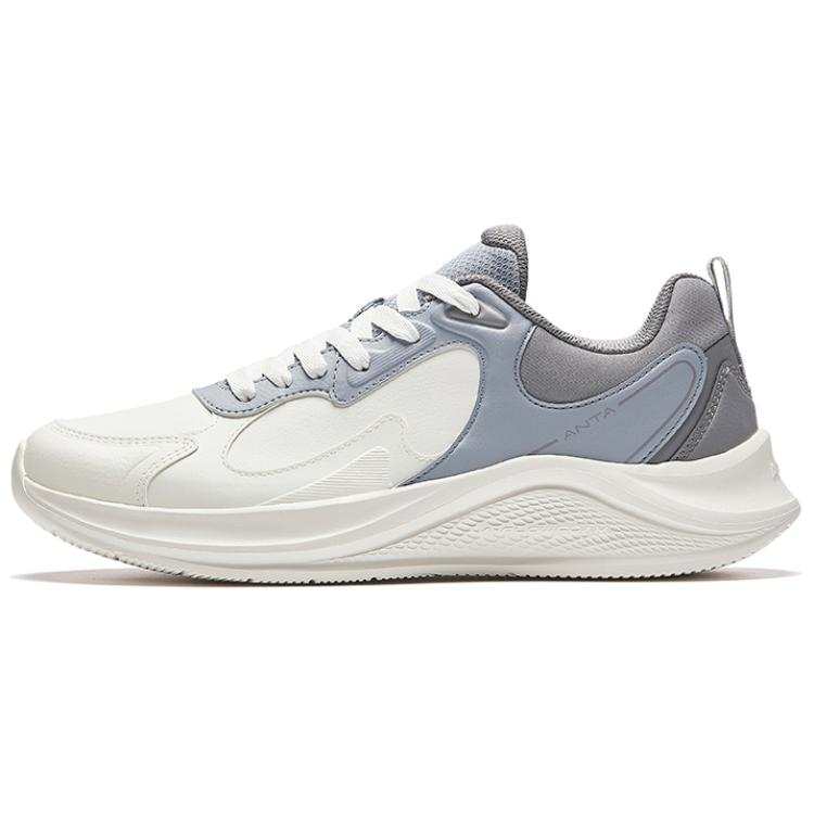Anta Walk Slip Resistant, Abrasion Resistant, Breathable Low Top Casual Running Shoes Men's Ivory White Mist Gray