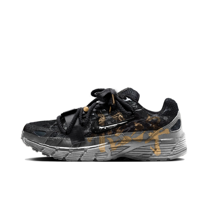 Nike Nike P 6000 Slip Resistant Slip Resistant Low top Running Shoes Unisex Black Gold