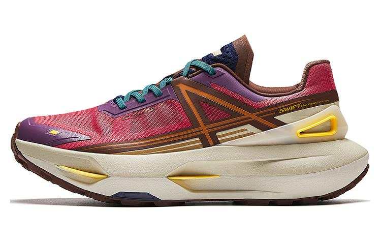 Anta Swift Comfortable Cushioning Slip Resistant Abrasion Resistant Low top Running Shoes Men's Red Brown