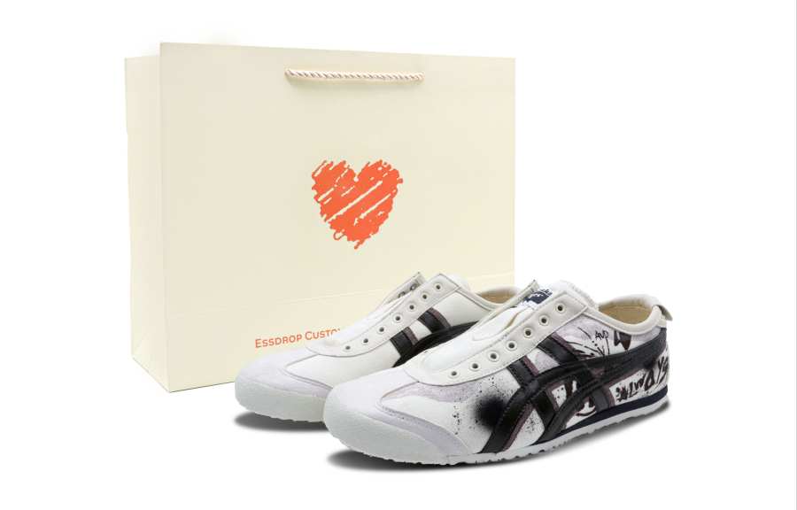 Onitsuka Tiger Mexico 66 Slip on Deluxe Lightweight Anti Slip Low top Casual Shoes Unisex Beige Brown