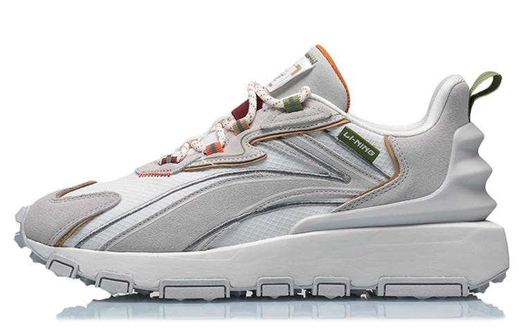 Li-Ning Li Ning Candle Dragon Classic Cushioning, Wear Resistant Low top Running Shoes Men's White Gray