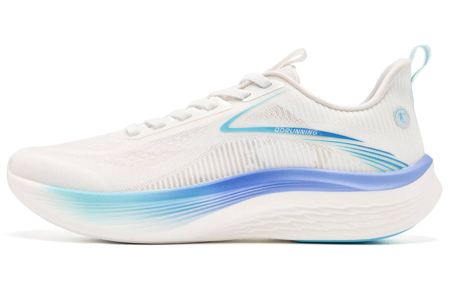 QIAODAN Light Speed 5.0 Low top Q LITESPEED Technology Running Shoes Men's Jordan White Cirrus Blue