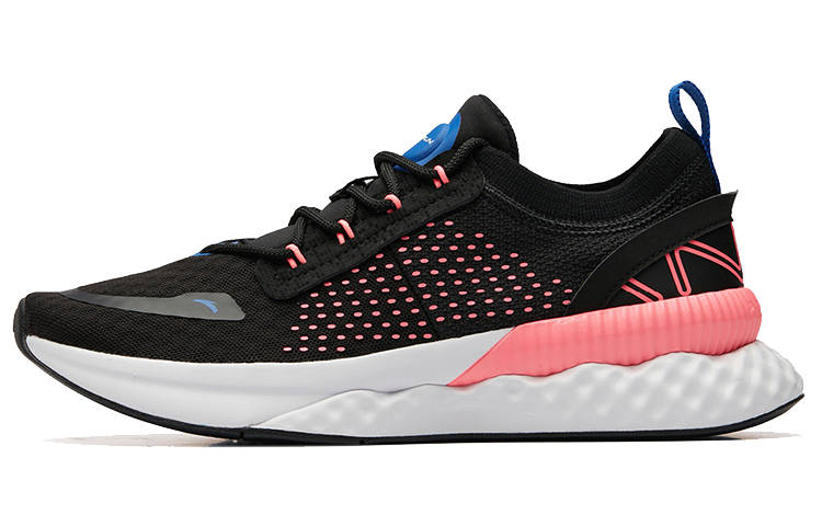ANTA Running Shoes Women's Low Top Black/Fluorescent Electric Pink/Anta White