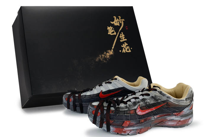 Nike Nike P 6000 Cushioning Low top Running Shoes Men's Gray Black Red
