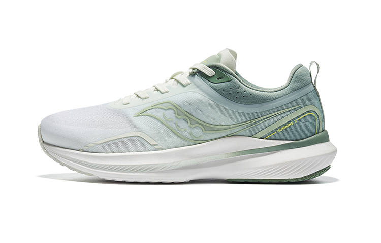 Saucony Humming 3 Cushioning Anti-Slip And Wear-Resistant Low-Top Casual Running Shoes Unisex Beige Green