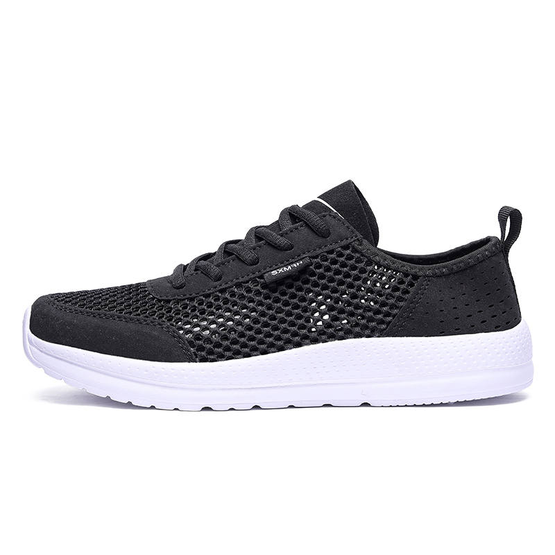 Binary Binary Cushioning Slip Resistant Breathable Lightweight Rebound Low top Running Shoes Men's Black White