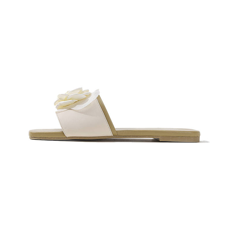Barphil Slip Resistant Abrasion Resistant Slide Slippers Women's Camellia White