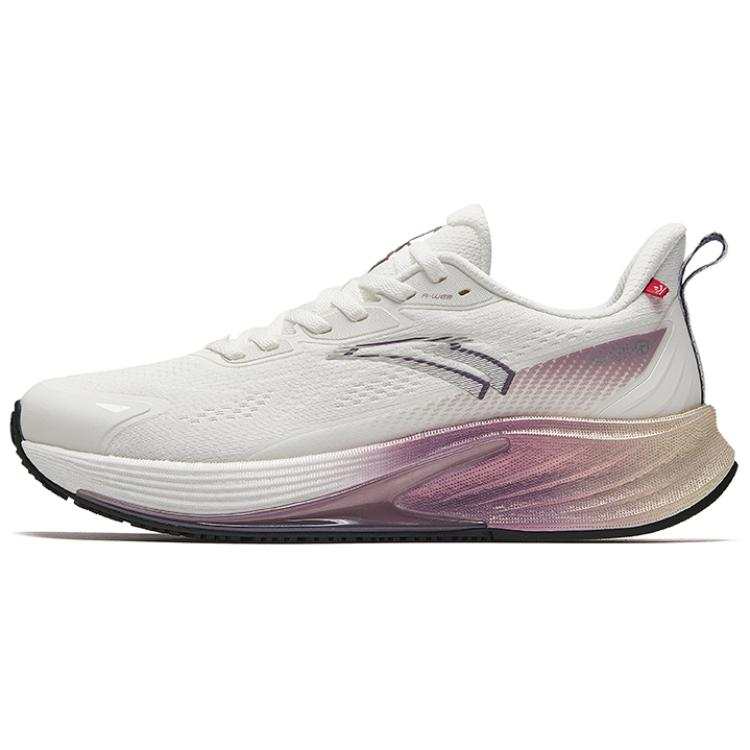 Anta Cushioning, Wear Resistant Low top Nitrogen Technology Running Shoes Women's White Purple