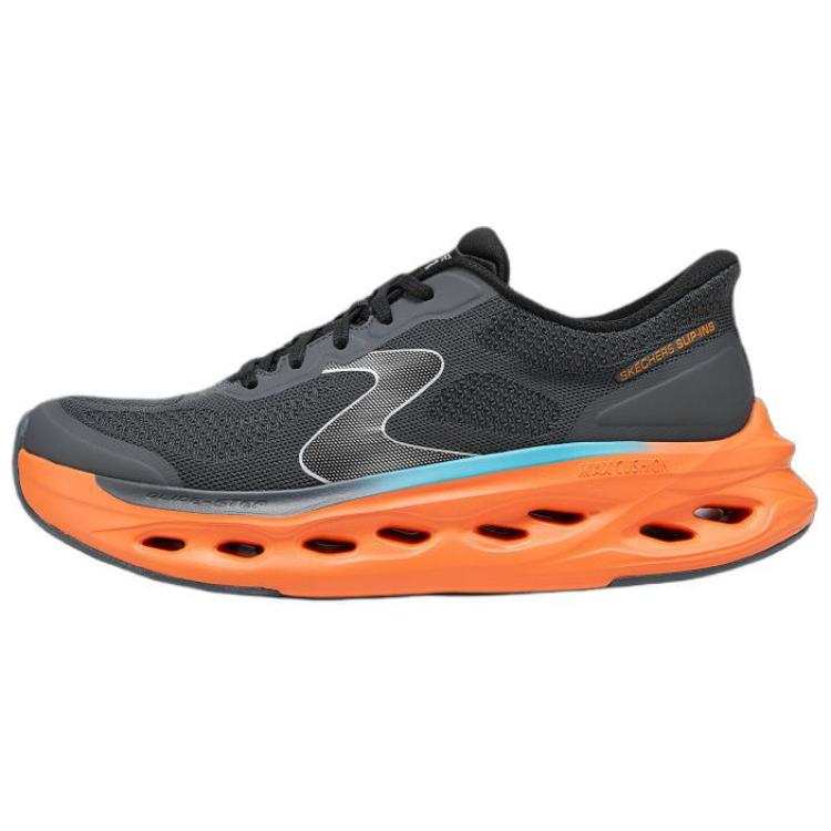 Skechers MEN'S GO Comfortable Slip Resistant Abrasion Resistant Low top Casual Running Shoes Men's Black Orange