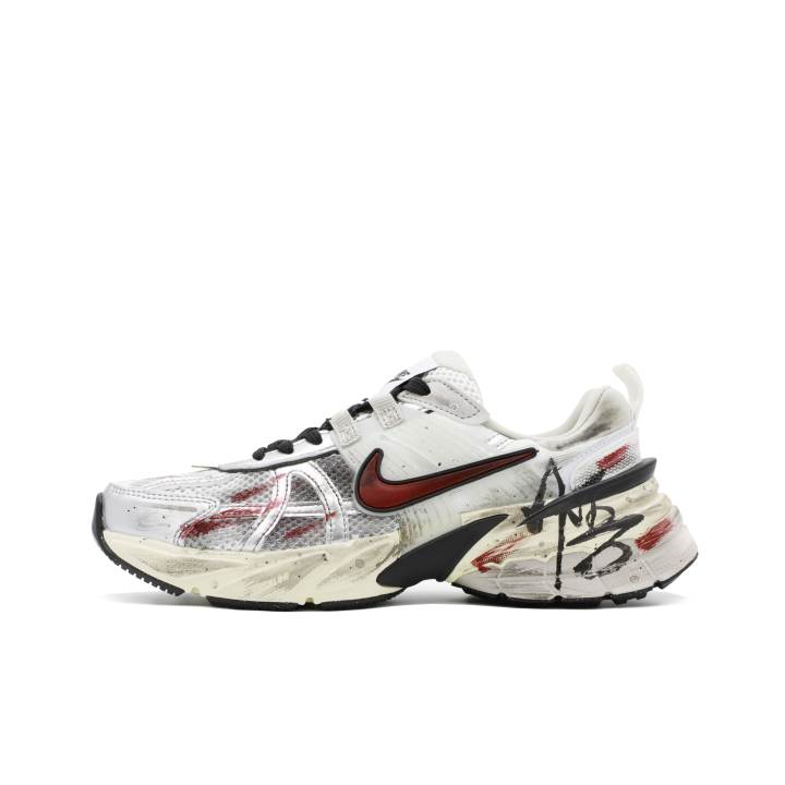 Nike Nike V2K Run Fabric Cushioning Slip Resistant Cushioning Slip Resistant Low top Running Shoes Unisex Gray White Red