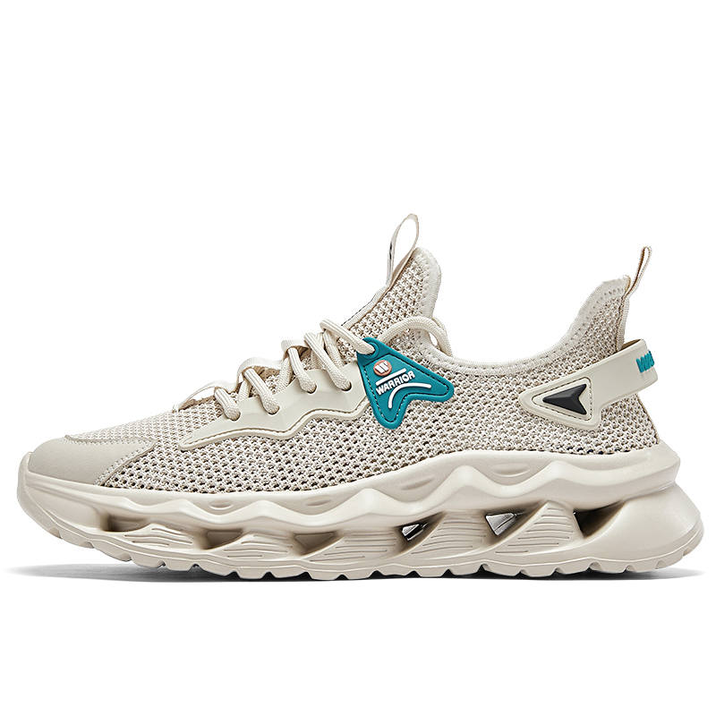 WARRIOR Warrior Textile, Mesh Breathable Height Increasing Low top Casual Shoes Men's Beige
